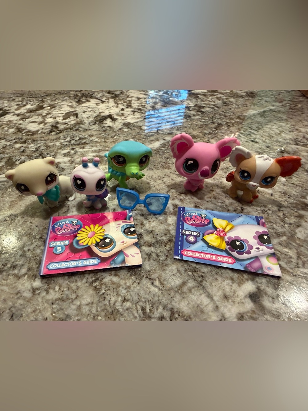 5 Littlest Pet Shop Pastel Figure Set with Accessories series 4 and 5